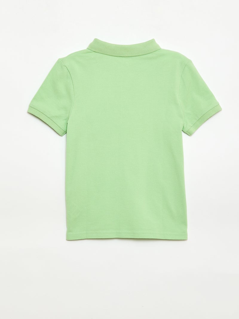 Polo uni en maille piquée Vert - Kiabi