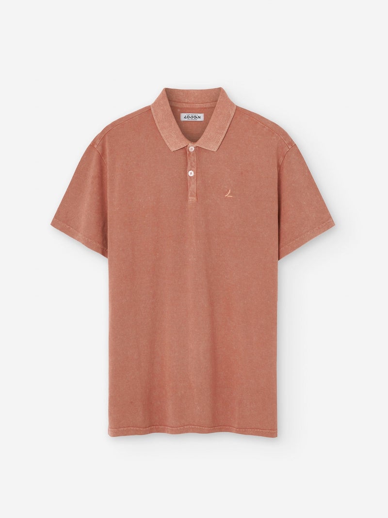 Polo Uni en Piqué de Coton Orange - Kiabi