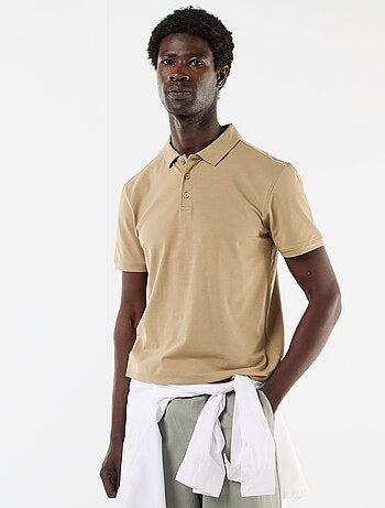 Polo uni pour homme à col polo