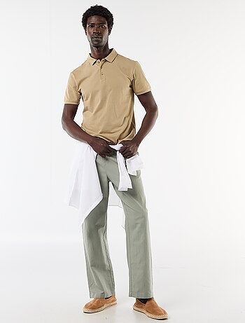 Polo uni pour homme à col polo