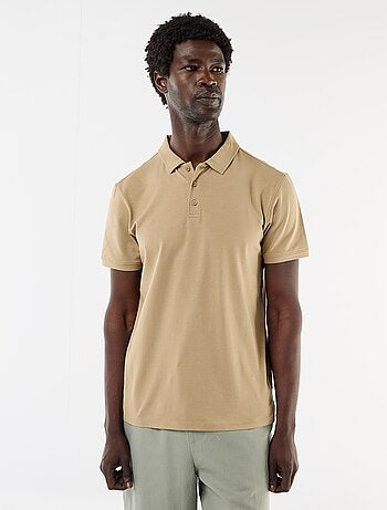 Polo uni pour homme à col polo