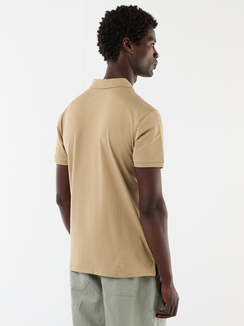 Polo uni homme à manches courtes Beige - Kiabi