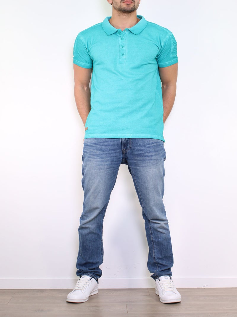 Polo uni manches courtes Vert - Kiabi