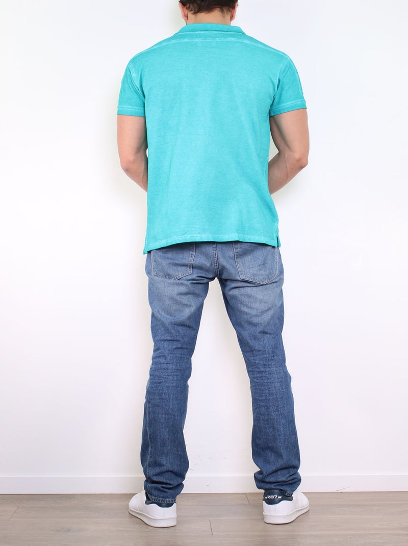 Polo uni manches courtes Vert - Kiabi