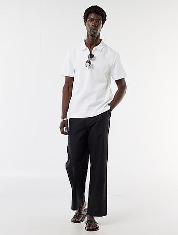 Polo uni pour homme à col polo