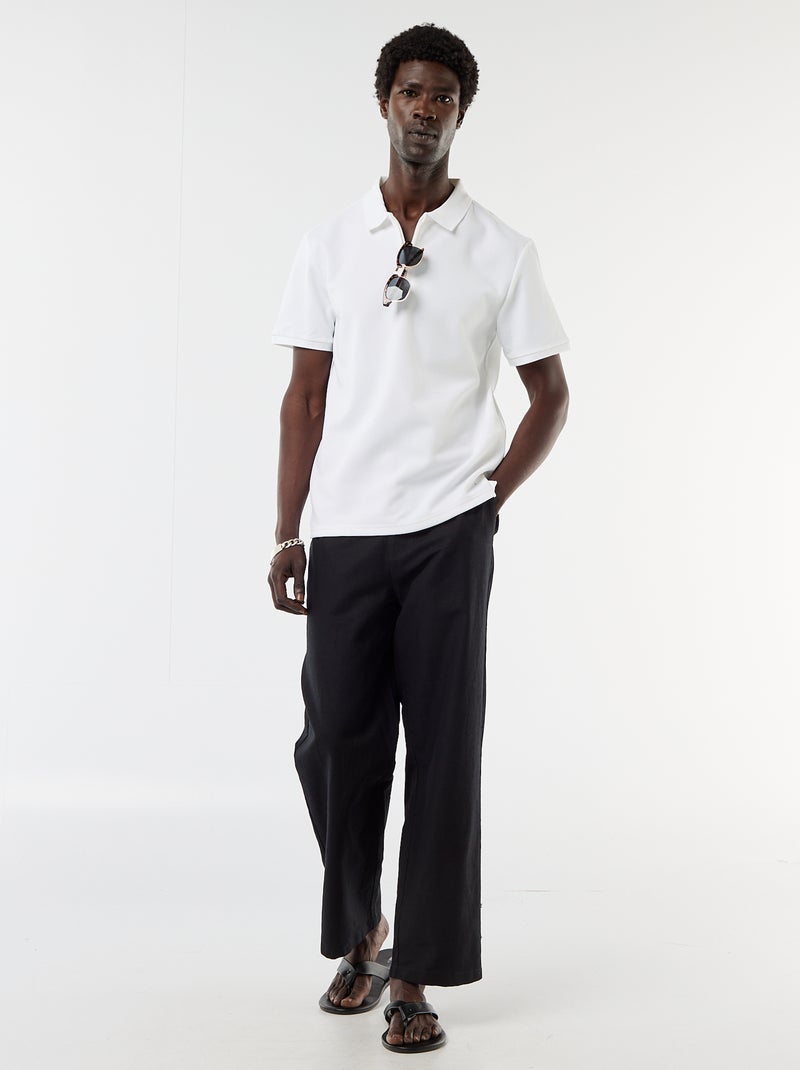 Polo uni pour homme à col polo Blanc - Kiabi
