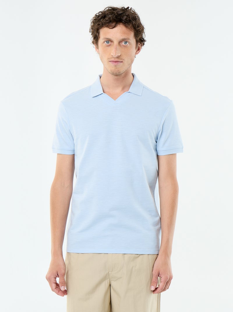 Polo uni pour homme à manches courtes Bleu - Kiabi