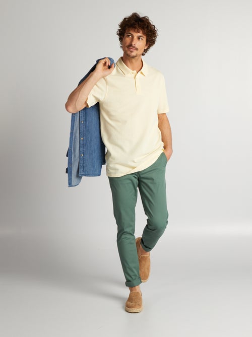 Polo uni texturé - Kiabi