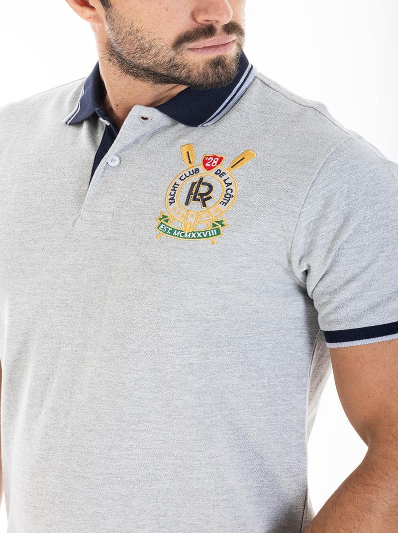 Polo yachting brodé CALLUM 'Rica Lewis' Gris - Kiabi