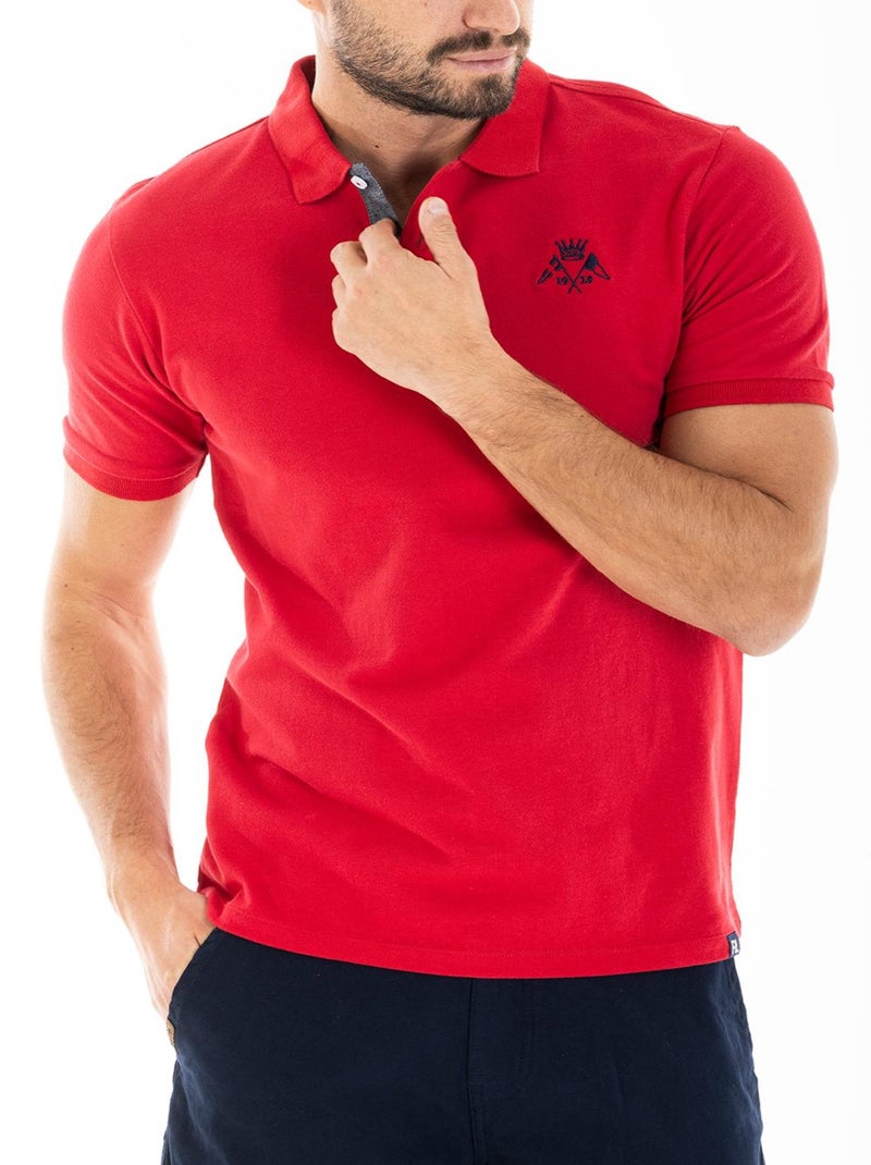 Polo yachting brodé COEN 'Rica Lewis' Rouge - Kiabi