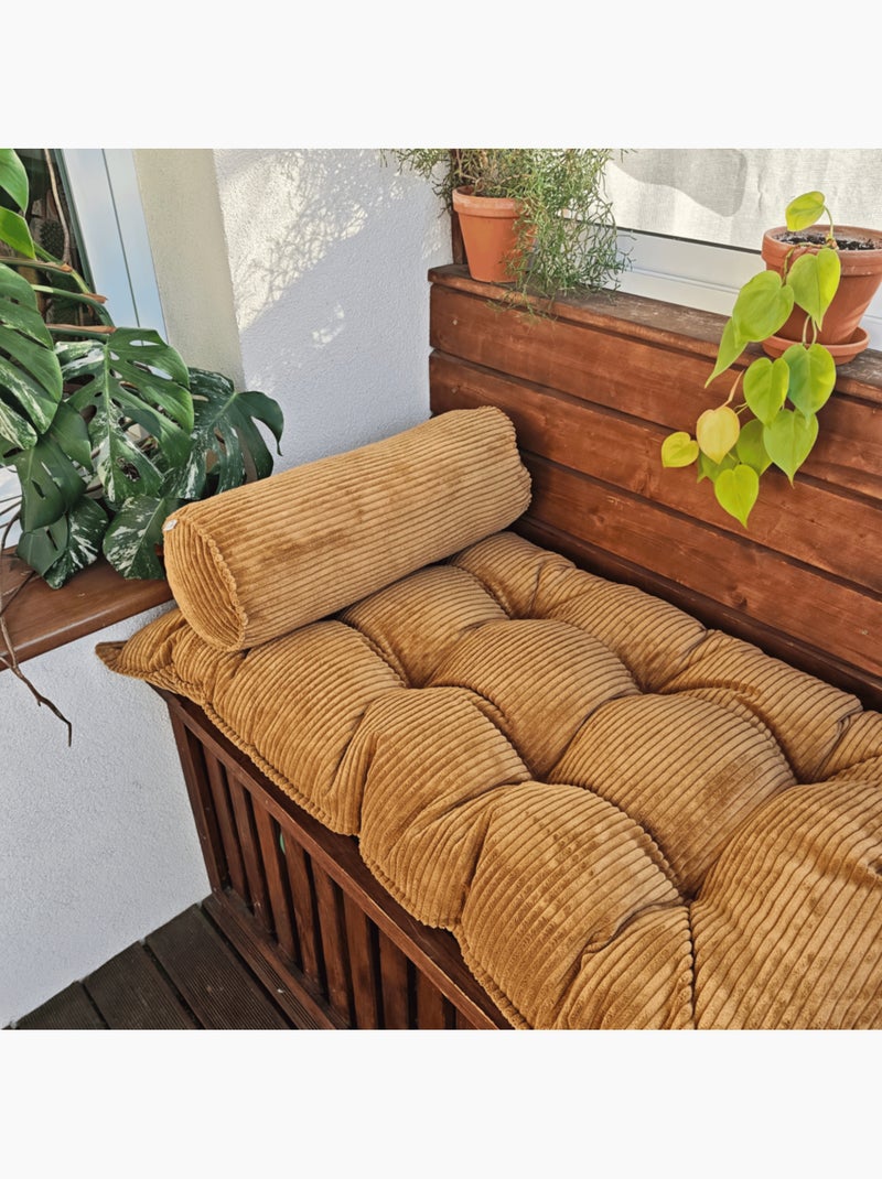 Polochon en velours côtelé pour matelas de sol Moutarde - Kiabi