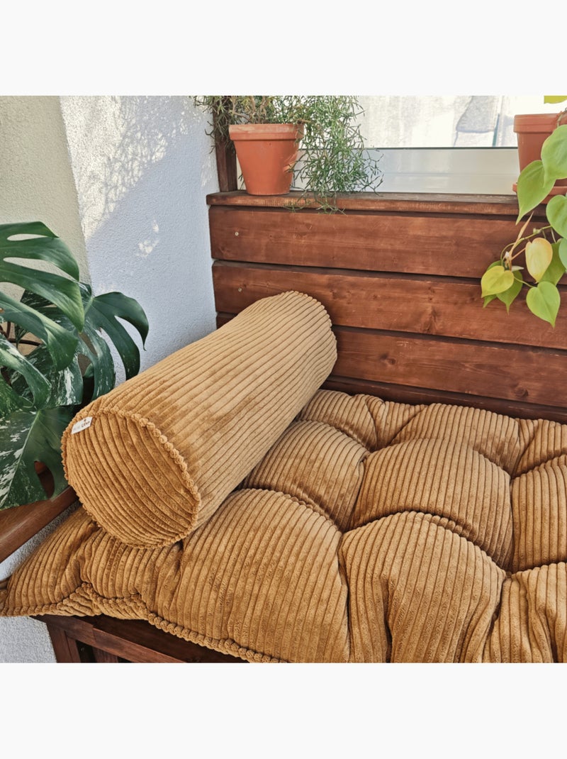 Polochon en velours côtelé pour matelas de sol Moutarde - Kiabi