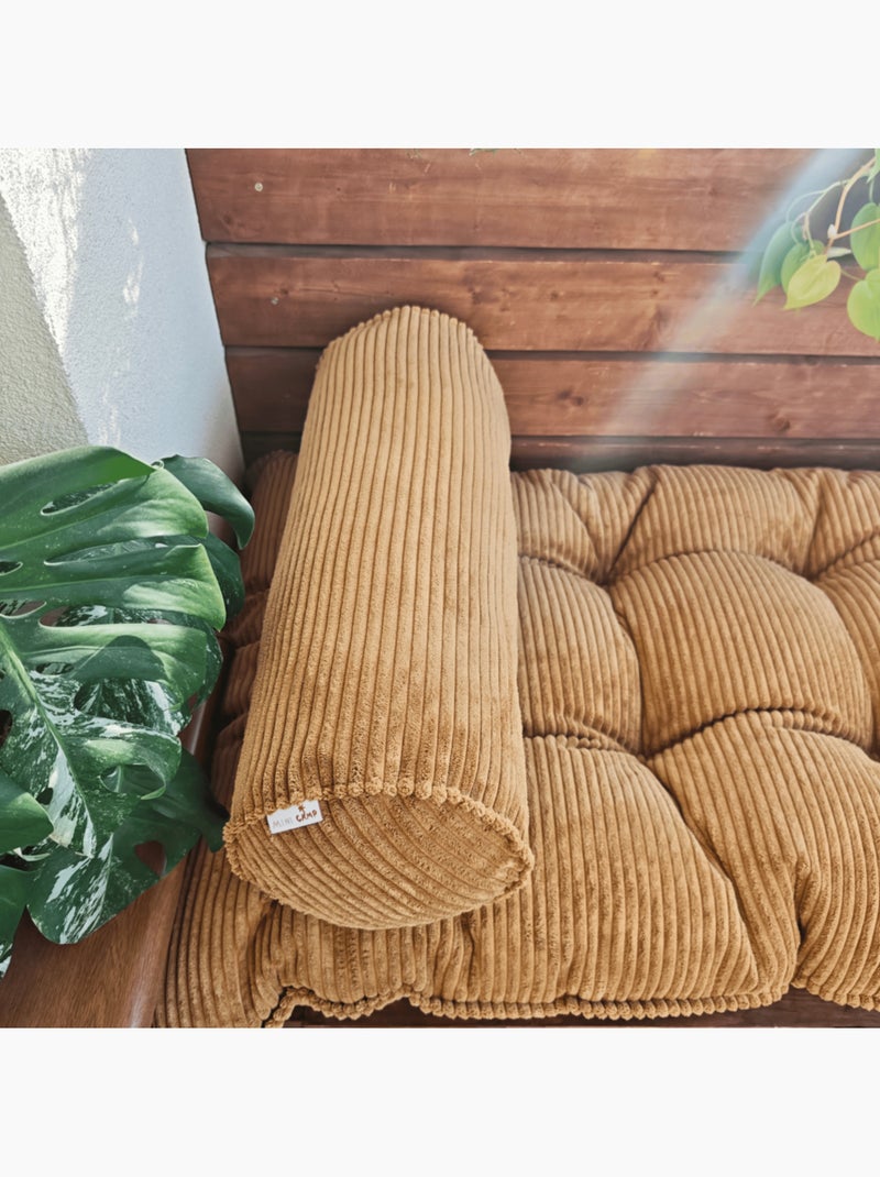 Polochon en velours côtelé pour matelas de sol Moutarde - Kiabi