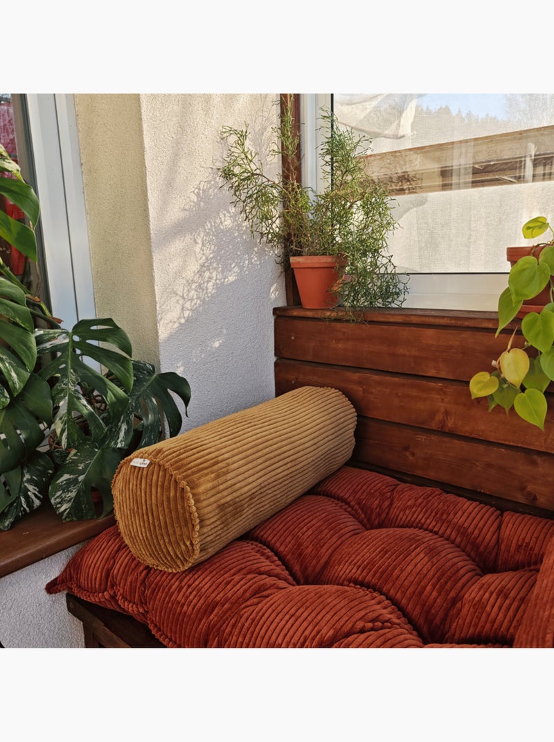 Polochon en velours côtelé pour matelas de sol Moutarde - Kiabi
