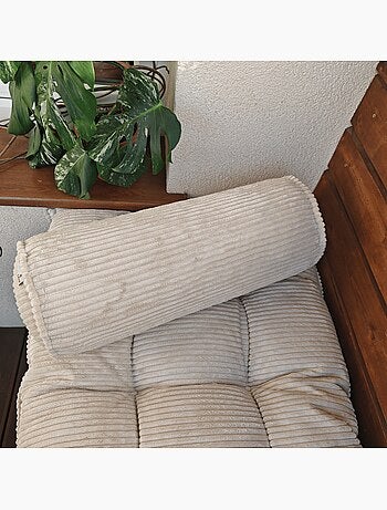 Polochon en velours côtelé pour matelas de sol
