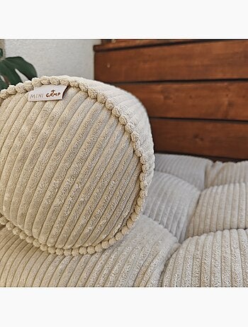 Polochon en velours côtelé pour matelas de sol