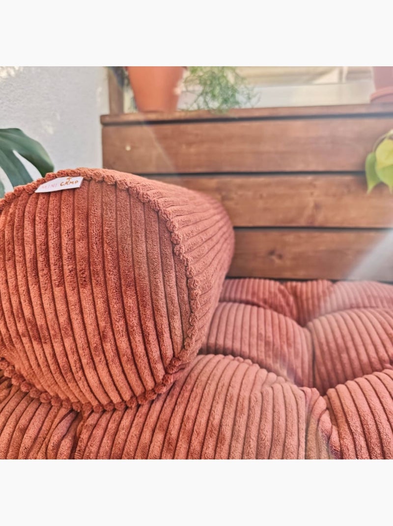 Polochon en velours côtelé pour matelas de sol Terracotta - Kiabi
