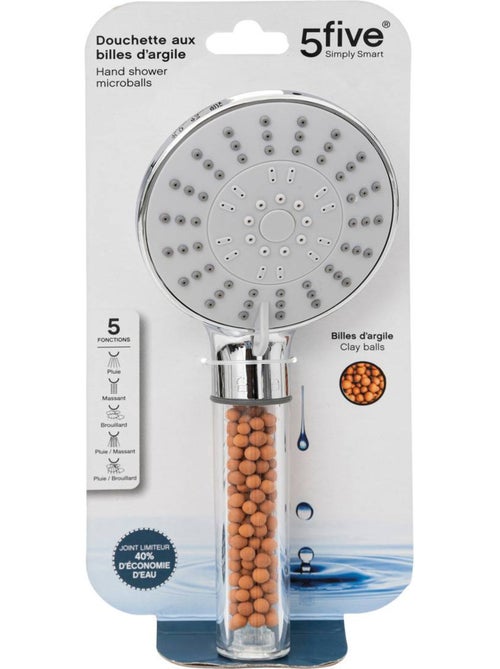 Pommeau de douche 5 fonctions Acier - Kiabi