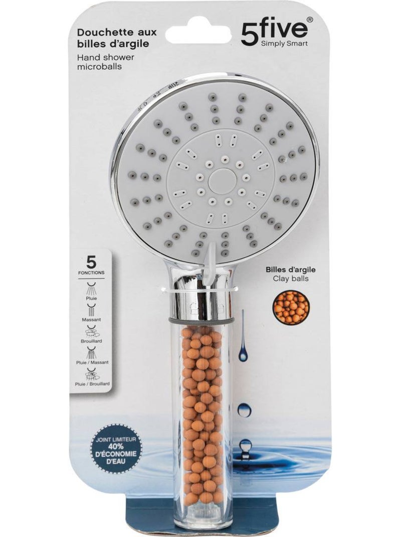Pommeau de douche 5 fonctions Acier Transparent - Kiabi