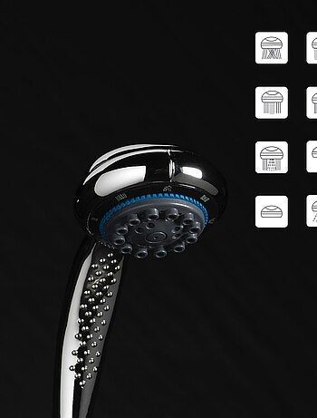 Pommeau de douche 8 jets avec économiseur d'eau