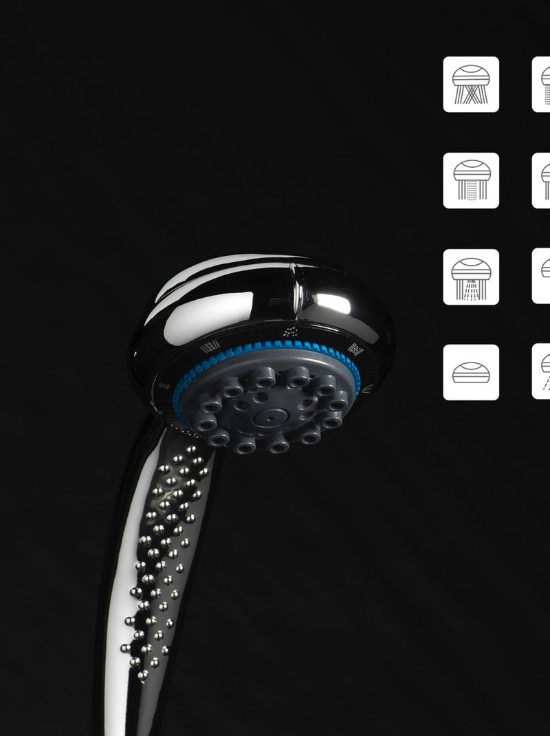 Pommeau de douche 8 jets avec économiseur d'eau Argent - Kiabi