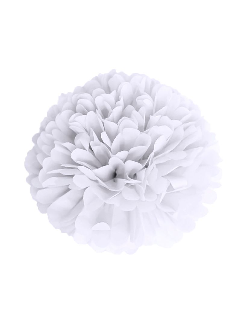 Pompon en papier 15 cm blanc - Kiabi