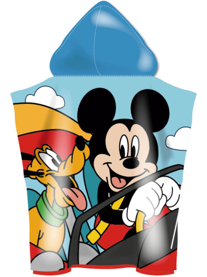Poncho à capuche en microfibre Mickey & Pluto 50 x 50 cm Bleu - Kiabi