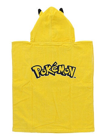 Poncho à capuche Pokémon Pikachu- 100% Coton matière serviette - Jaune