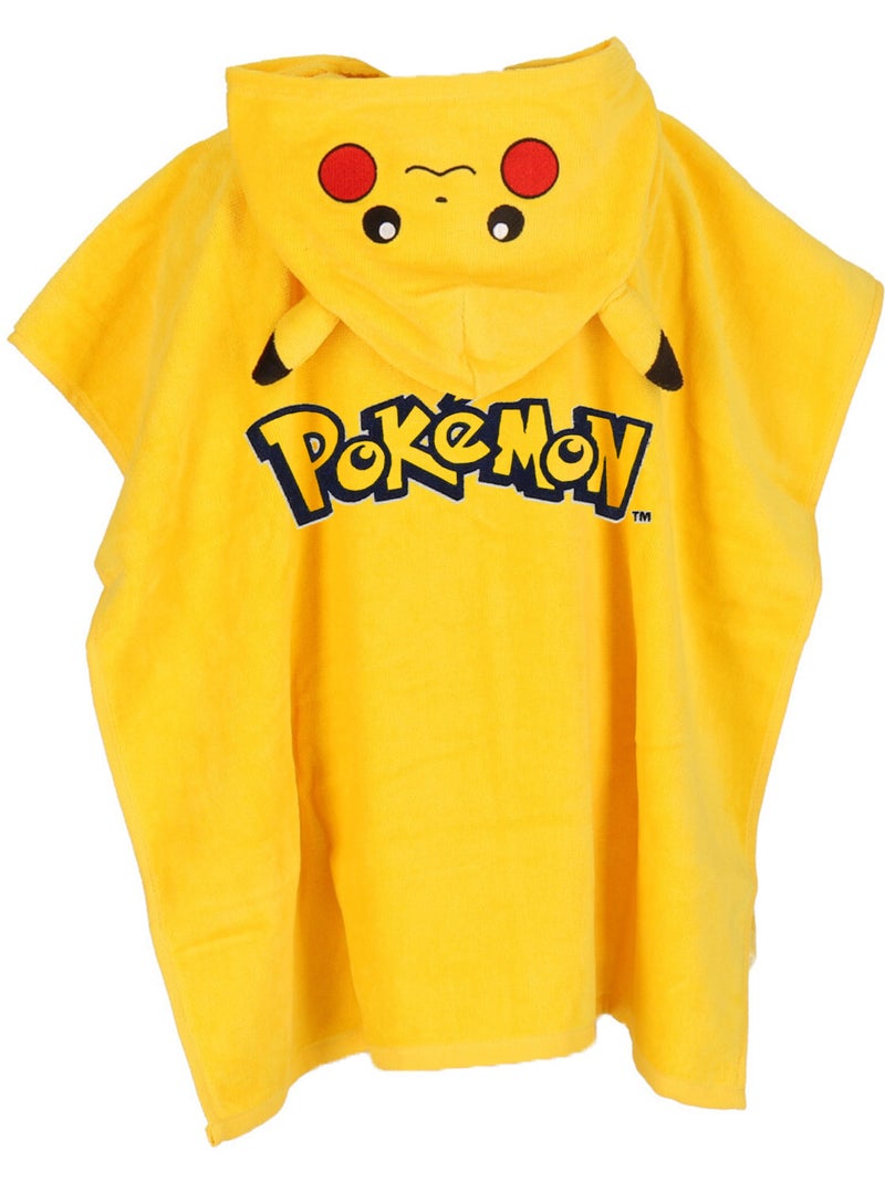 Poncho à capuche Pokémon Pikachu- 100% Coton matière serviette - Jaune Jaune - Kiabi