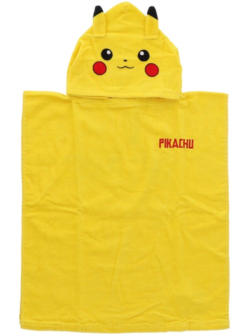 Poncho à capuche Pokémon Pikachu- 100% Coton matière serviette - Jaune - Kiabi