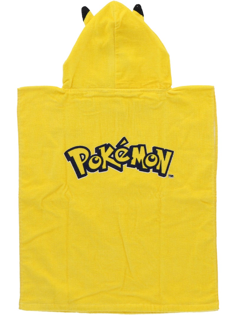 Poncho à capuche Pokémon Pikachu- 100% Coton matière serviette - Jaune Jaune - Kiabi
