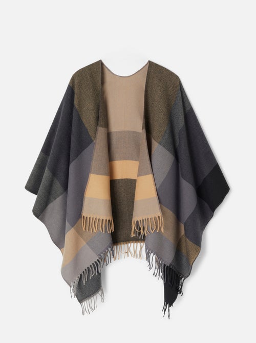 Poncho à carreaux - Damart - Kiabi