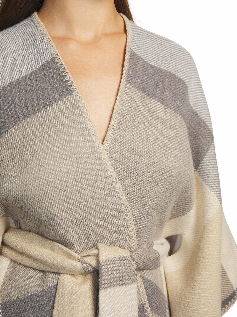 Poncho à ceinture romantica Beige - Kiabi