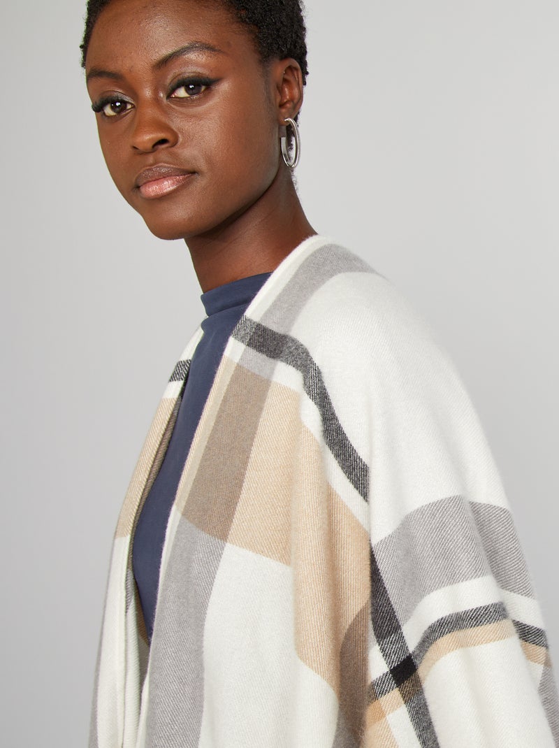 Poncho à franges Beige - Kiabi