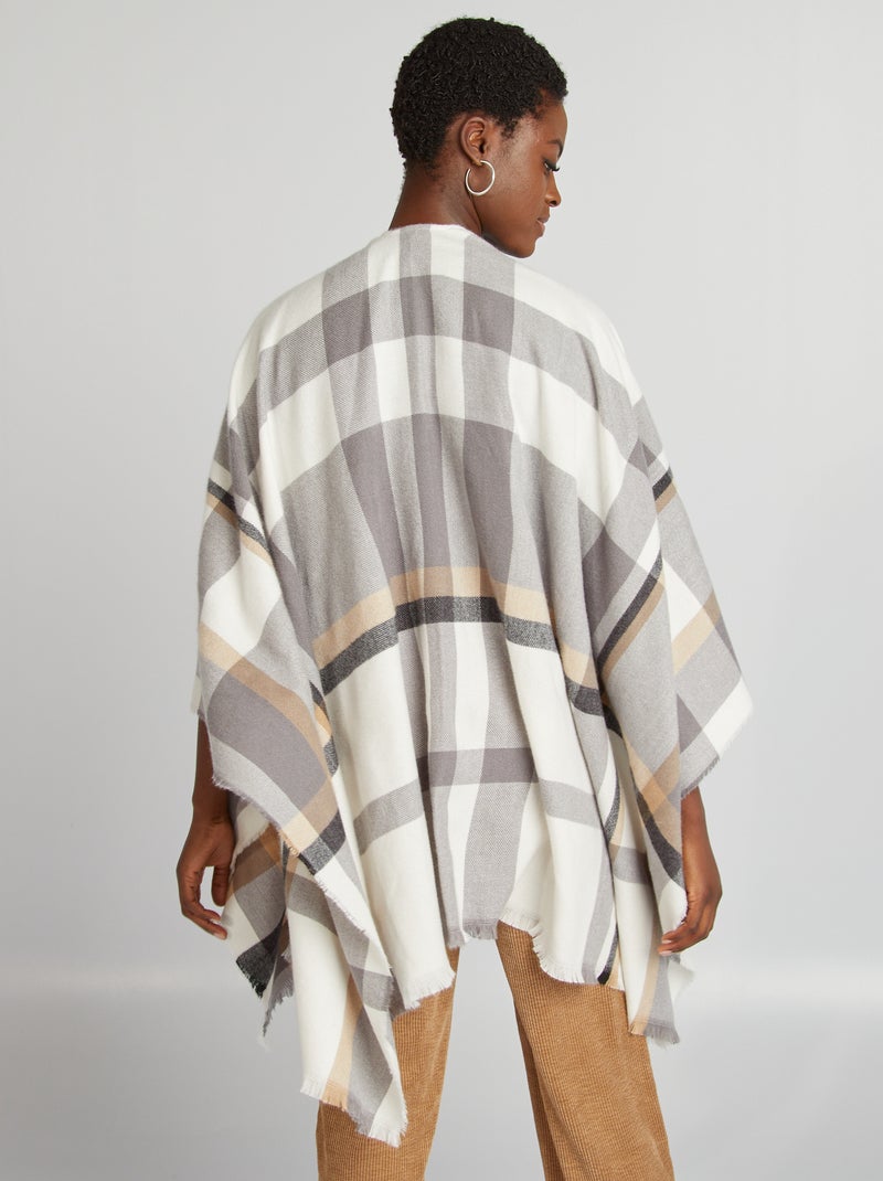 Poncho à franges Beige - Kiabi