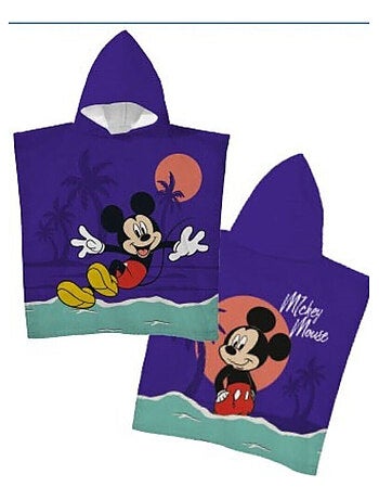 Poncho avec capuche - Mickey A La Plage - 55x110 cm