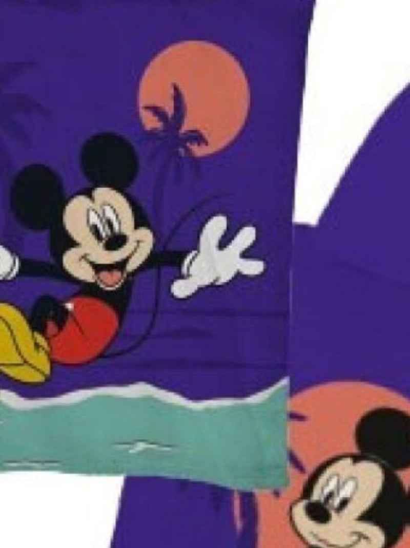Poncho avec capuche - Mickey A La Plage - 55x110 cm Bleu - Kiabi