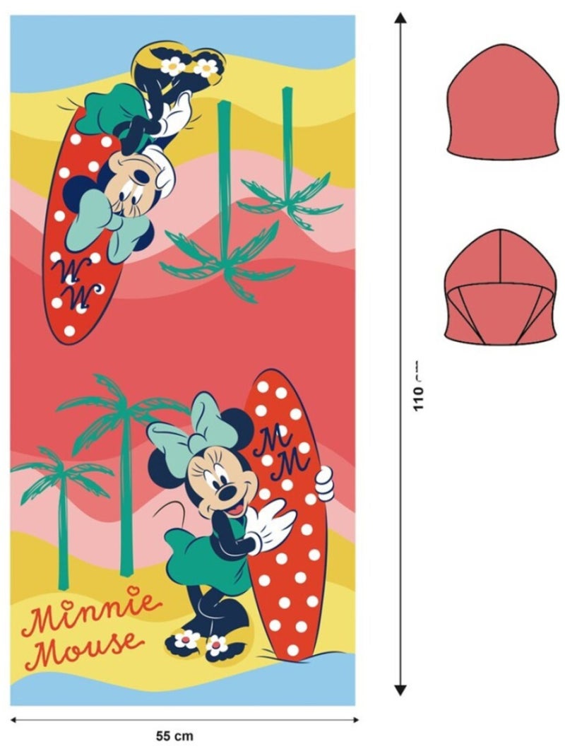 Poncho avec capuche - Minnie à la plage - 55x110 cm Multicolore - Kiabi