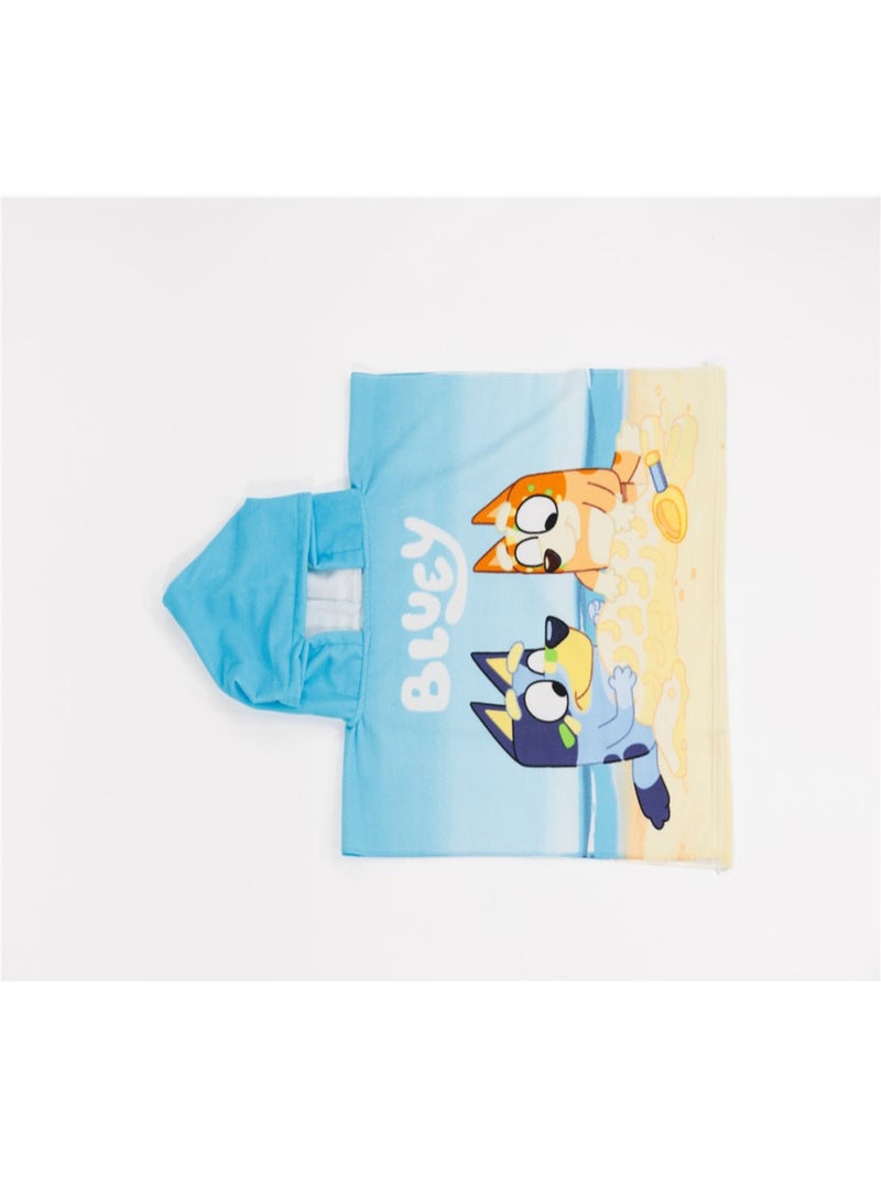 Poncho avec capuche Bleu - Bluey et Bingo- 55x110 cm Bleu - Kiabi