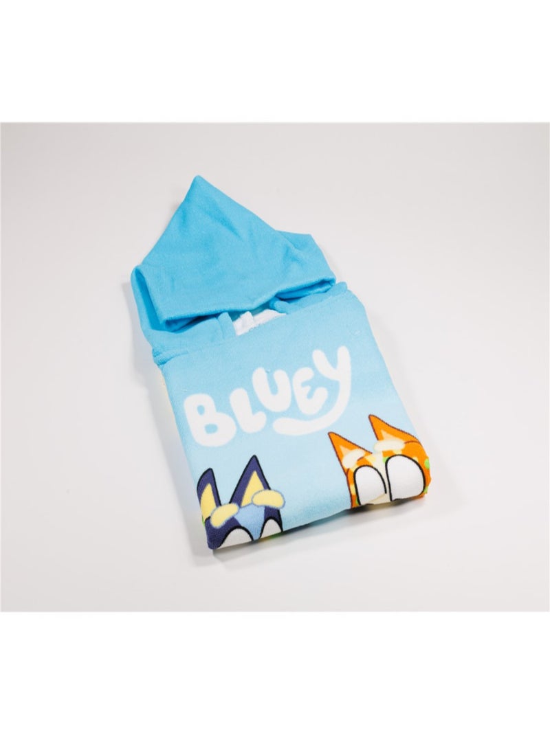 Poncho avec capuche Bleu - Bluey et Bingo- 55x110 cm Bleu - Kiabi