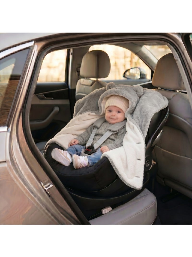 Poncho bébé, groloudoux® ultra doux noukie's Gris - Kiabi
