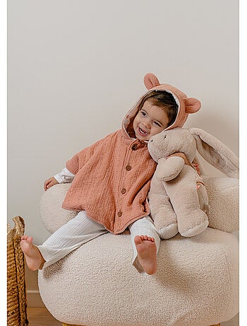 Poncho bébé, mousseline de coton bio Noukie's