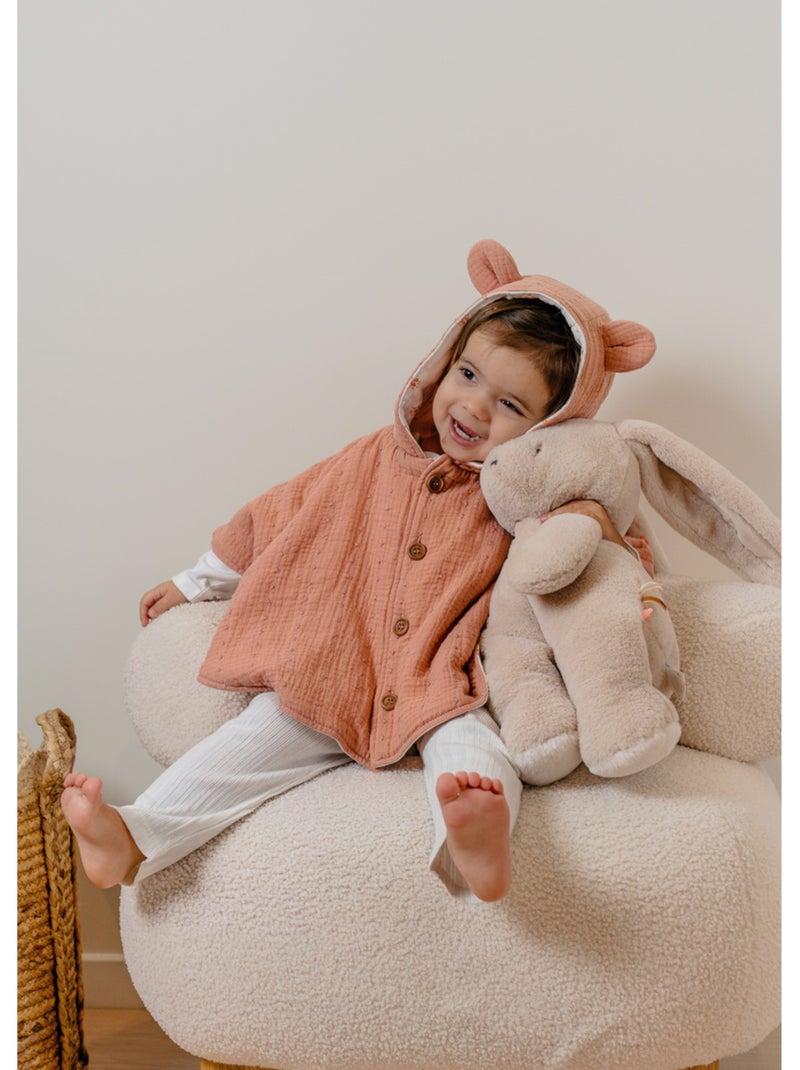 Poncho bébé, mousseline de coton bio Noukie's Rose - Kiabi