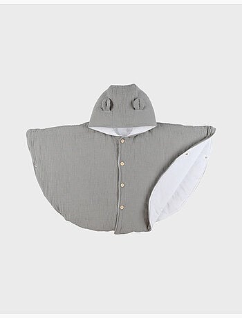 Poncho bébé, mousseline de coton bio Noukie's