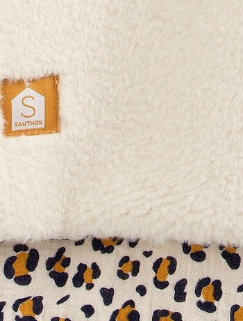 Poncho bébé sherpa et gaze de coton léopard - SAUTHON
