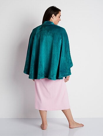 Poncho bord à bord en maille peluche - Afibel