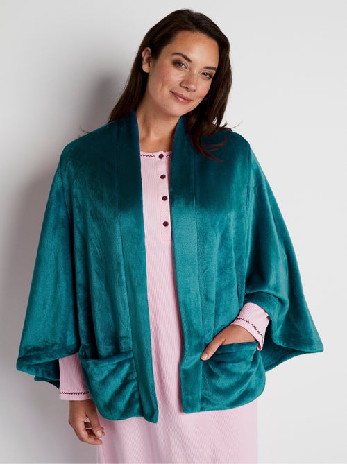 Poncho bord à bord en maille peluche - Afibel - Kiabi