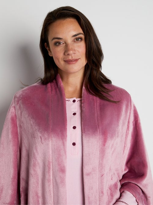 Poncho bord à bord en maille peluche - Afibel - Kiabi
