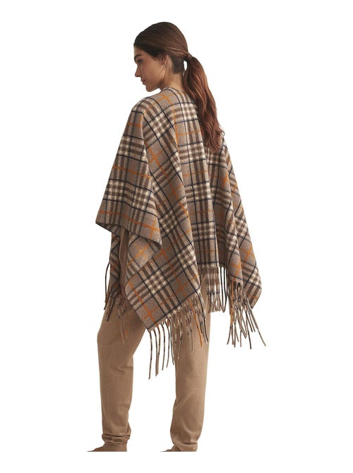 Poncho Camel Cuadros COMPLEMENTOS - Kiabi
