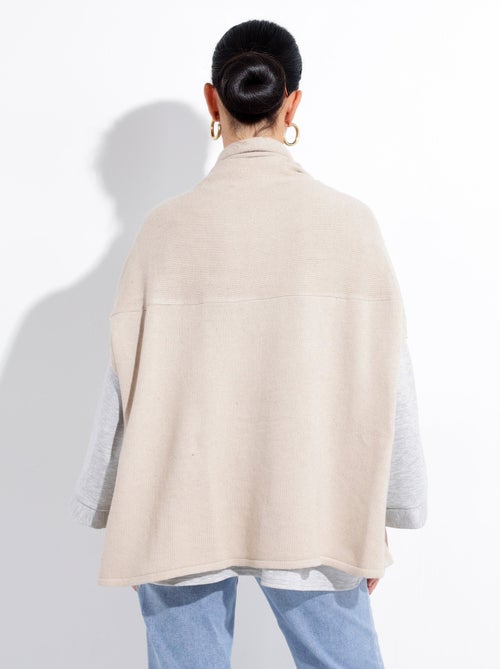 Poncho cape chaud maille avec laine - AFIBEL - Kiabi